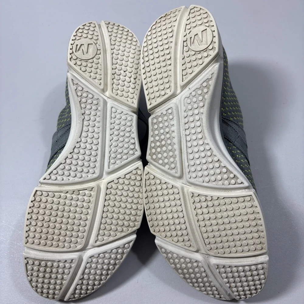 Merrell Zoe Sojourn Lace Knit Sneakers Gray Lime Green Slip On Walking Shoes 8